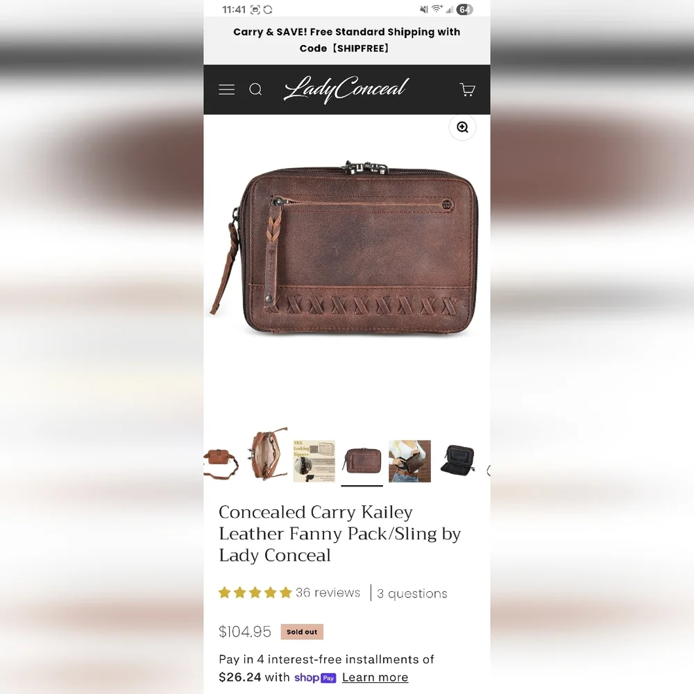 Lady Concealed Kailey Pack - Leather  Belt Bag